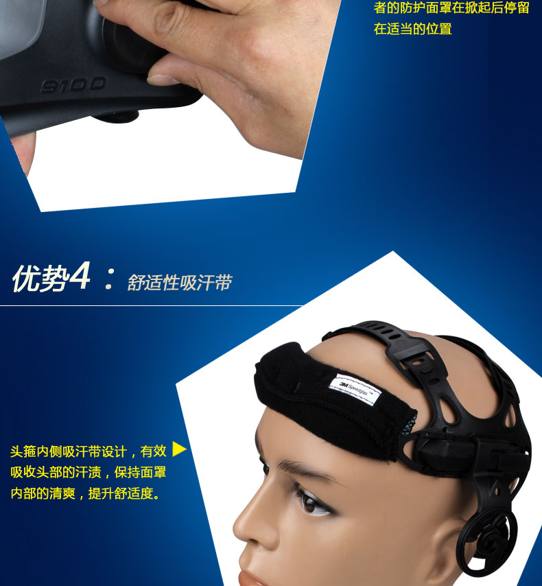 9100∨变光焊接面罩图片
