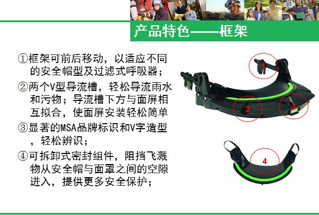 msa 头盔式防飞溅面罩